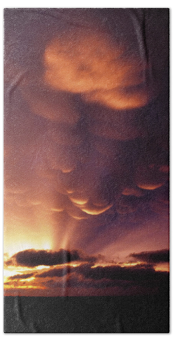 Mammatus Beach Towel featuring the photograph Mammatus Sunset over Colorado by Jason Politte