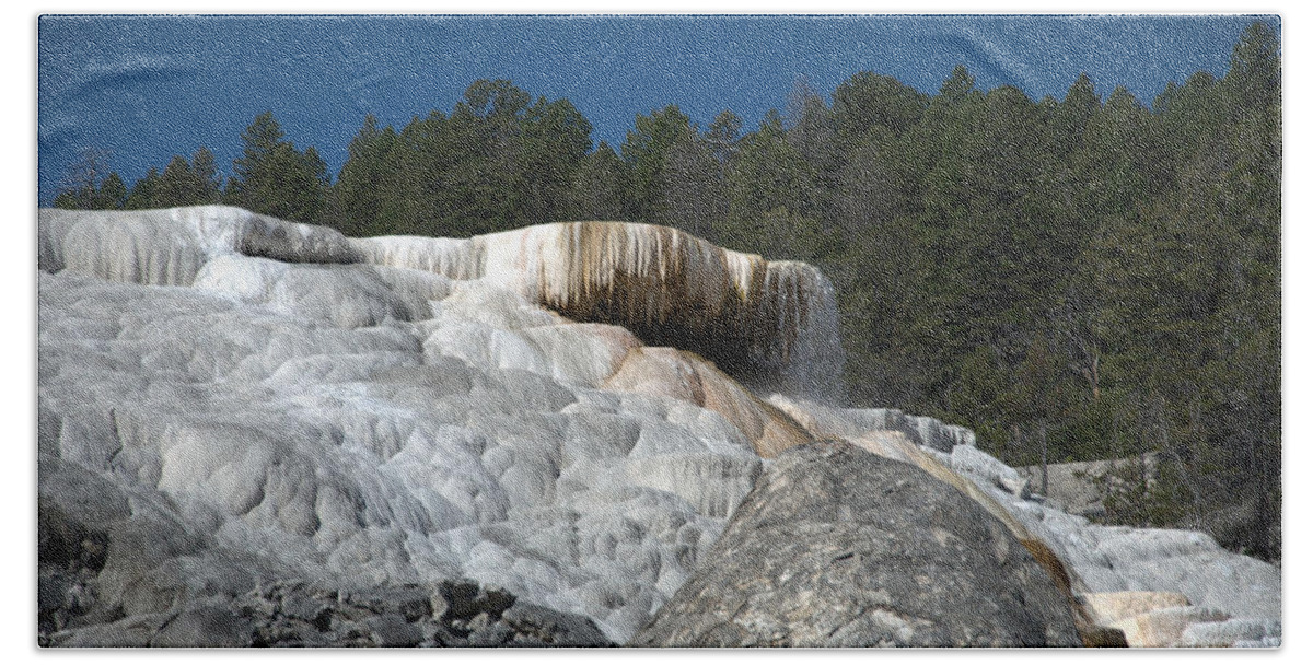 Blue Beach Sheet featuring the photograph Mammoth Hot Springs 1 by Frank Madia