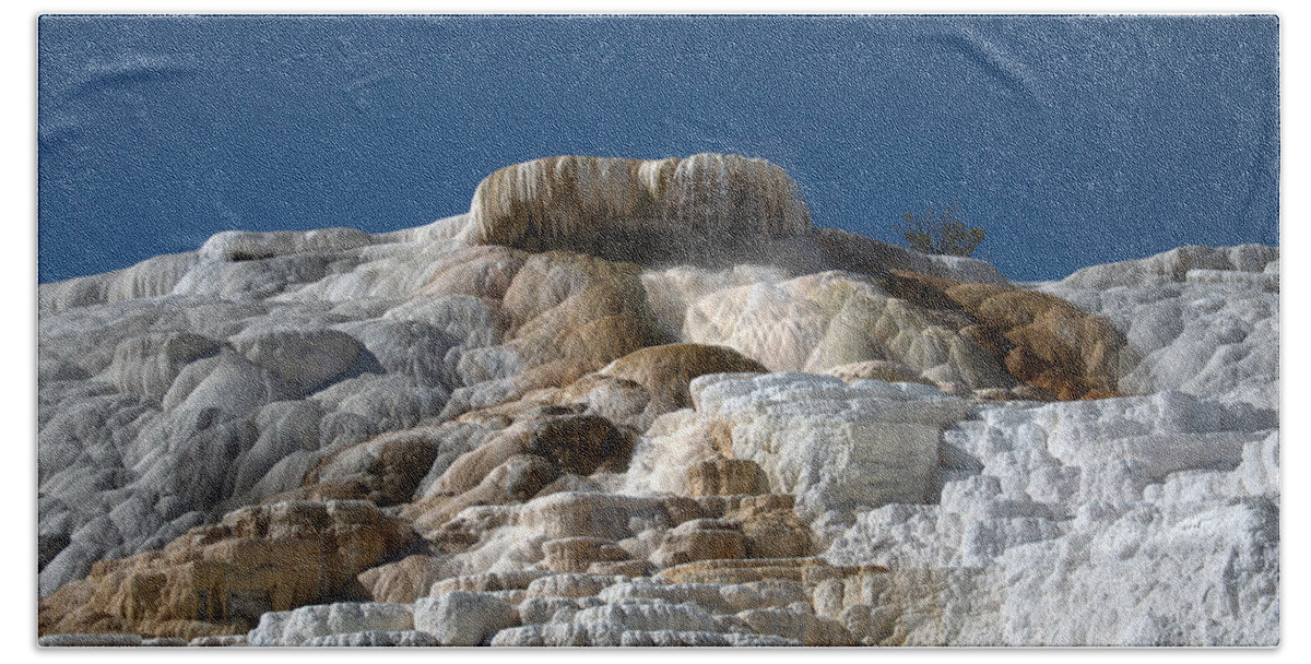 Blue Beach Sheet featuring the photograph Mammoth Hotsprings 4 by Frank Madia
