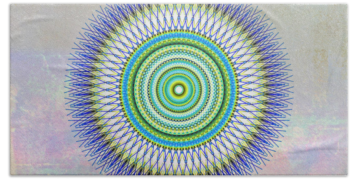 Digital Art Beach Towel featuring the digital art Mandala #1 by Elaine Manley