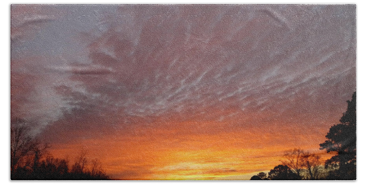 Sunset Beach Towel featuring the photograph March Sunset by Lizi Beard-Ward
