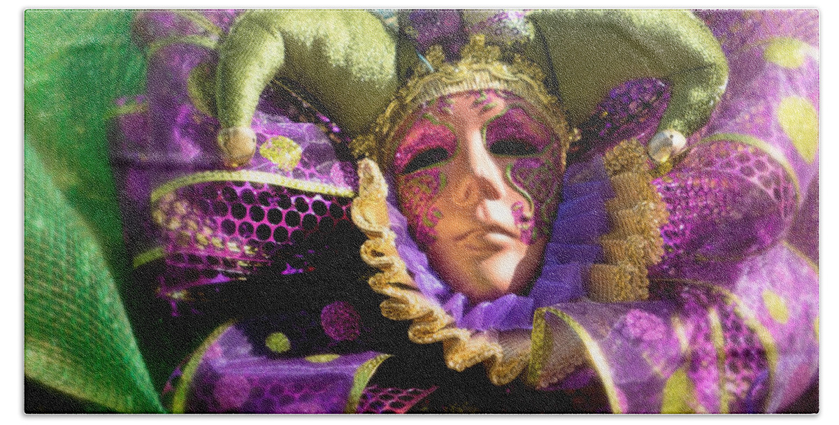 Carnival Beach Towel featuring the photograph Mardi Gras Decoration by Jerry Fornarotto