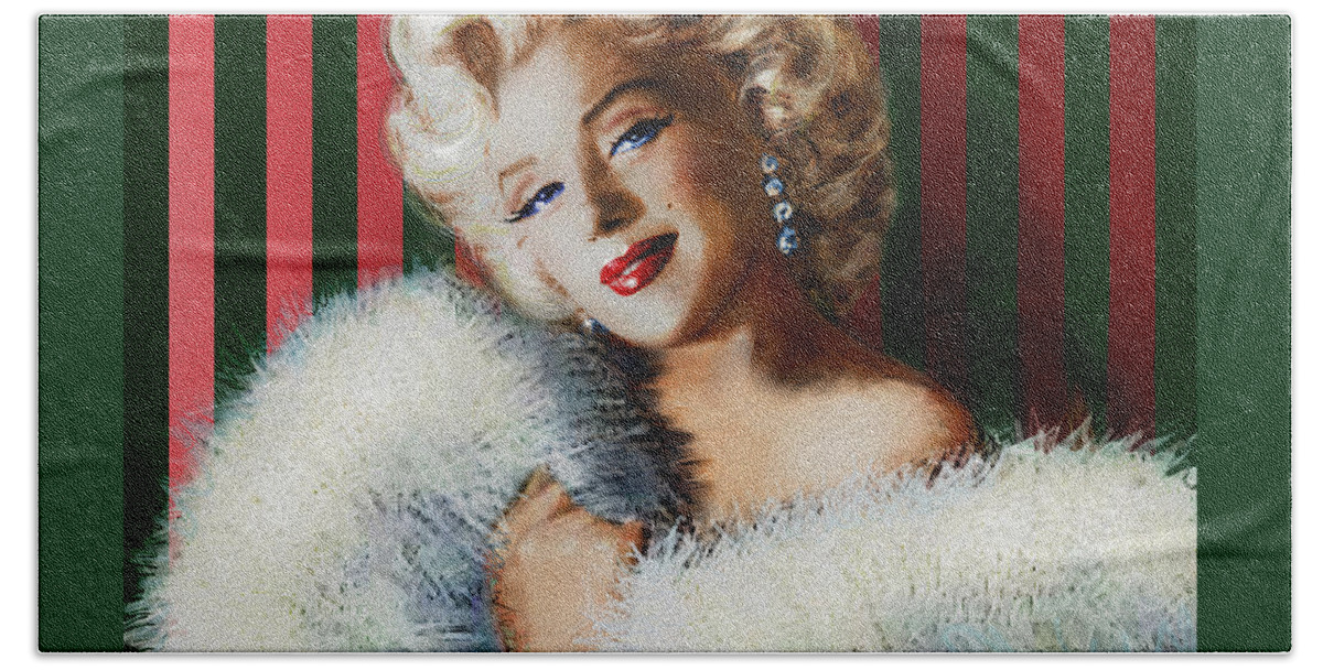 Theo Danella Beach Sheet featuring the painting Marilyn 126 d 3 by Theo Danella