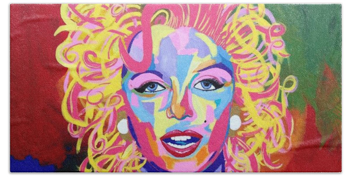 Marilyn Monroe Beach Sheet featuring the painting Marilyn by Janice Westfall