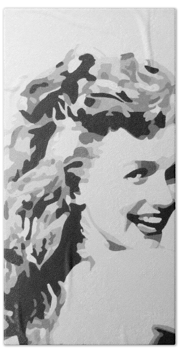 Marilyn Monroe Beach Towel featuring the painting Marilyn Monroe by Katharina Bruenen
