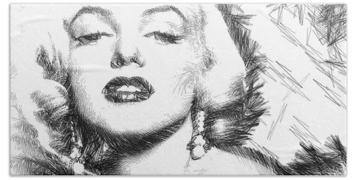 Marilyn Monroe Beach Towel featuring the digital art Marilyn Monroe - The One and Only by Rafael Salazar