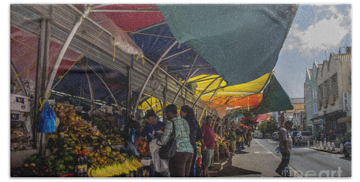 Market Beach Towel featuring the photograph Market Day by Louise Magno