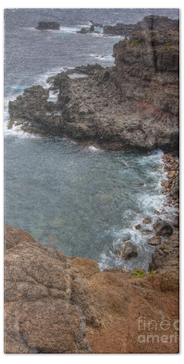 Maui Beach Towel featuring the photograph Maui cliff by Bryan Keil