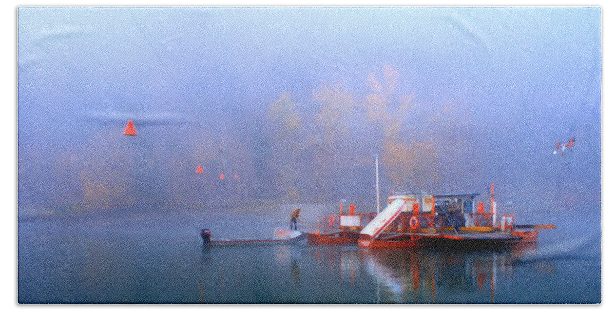 Beautiful British Columbia Beach Towel featuring the photograph McCLURE FERRY by Theresa Tahara