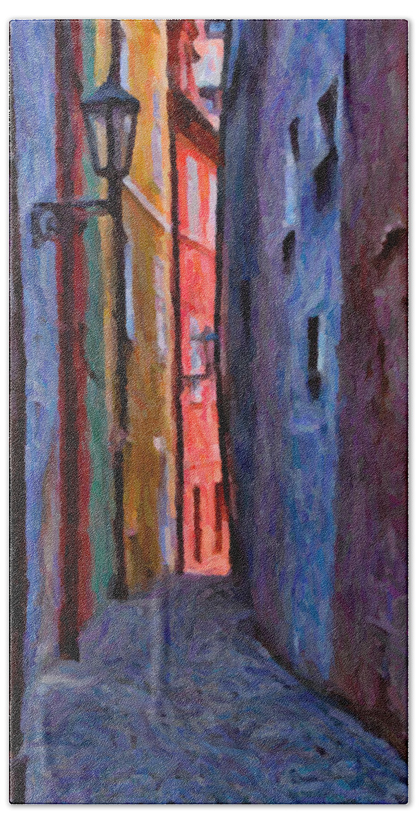 Cheb Beach Sheet featuring the photograph Medieval Alley #2 by Shirley Radabaugh