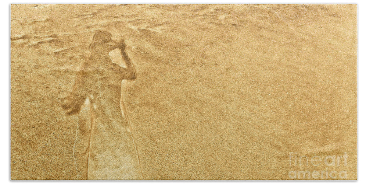 Shadow Beach Towel featuring the digital art Melting Sand by Fei A