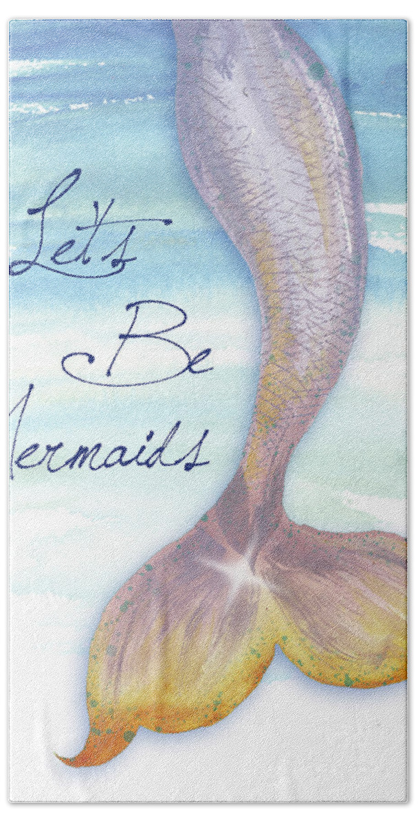 Mermaid Beach Towel featuring the painting Mermaid Tail II by Elizabeth Medley