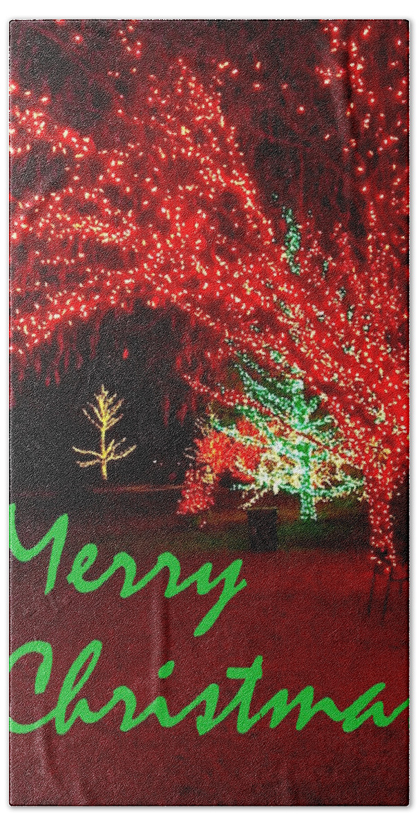 Seasons Greetings Beach Towel featuring the photograph Merry Christmas by Darren Robinson