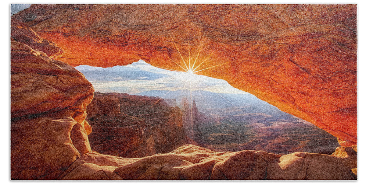 Sunrise Beach Towel featuring the photograph Mesa's Sunrise by Darren White