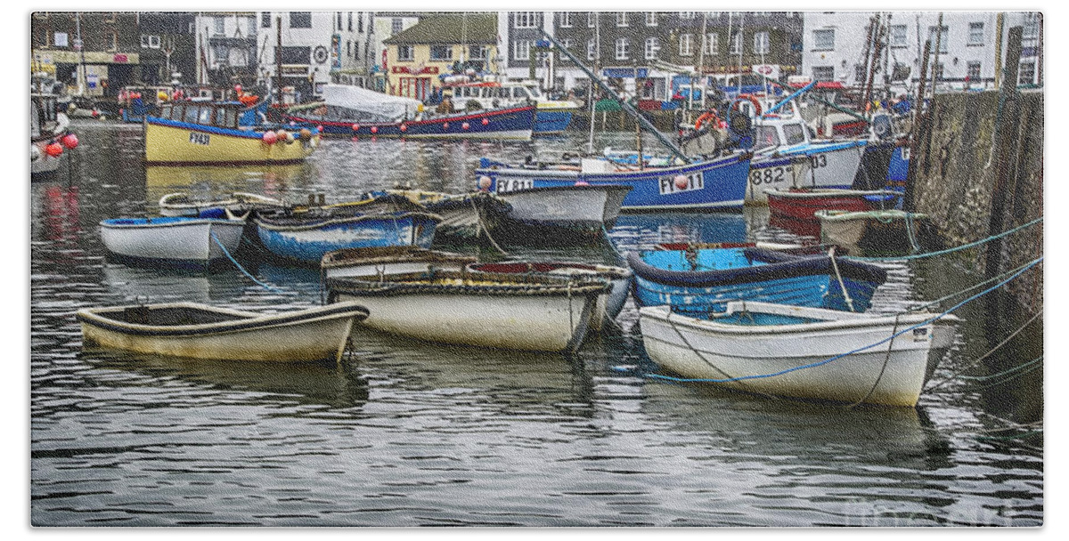 Mevagissy Harbour Beach Towel featuring the photograph Mevagissy Harbour by Chris Thaxter