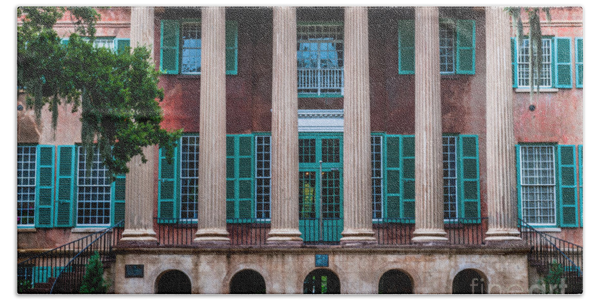 College Of Charleston Beach Towel featuring the photograph Mighty Columns by Dale Powell
