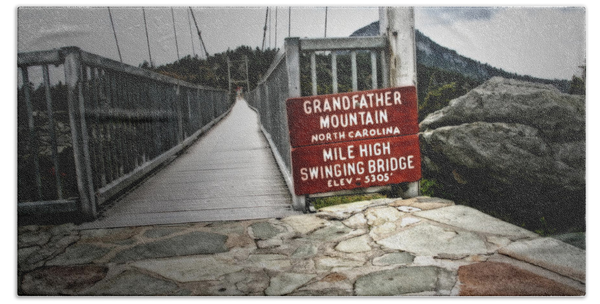 Swinging Bridge Beach Sheet featuring the photograph Mile High by Karol Livote