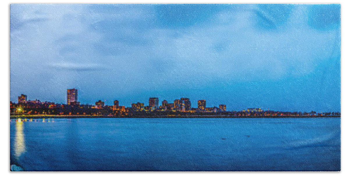 Milwaukee Beach Sheet featuring the photograph Milwaukee Skyline - Version 2 by Wild Fotos