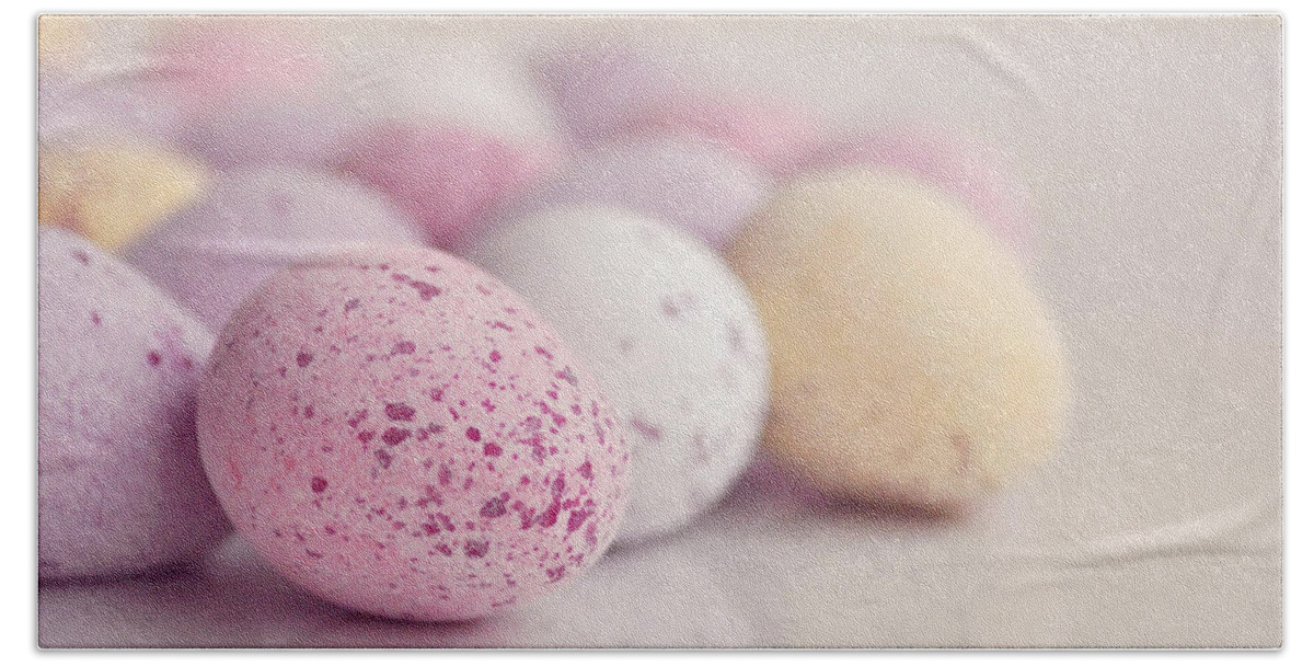 Eggs Beach Sheet featuring the photograph Mini easter eggs by Lyn Randle