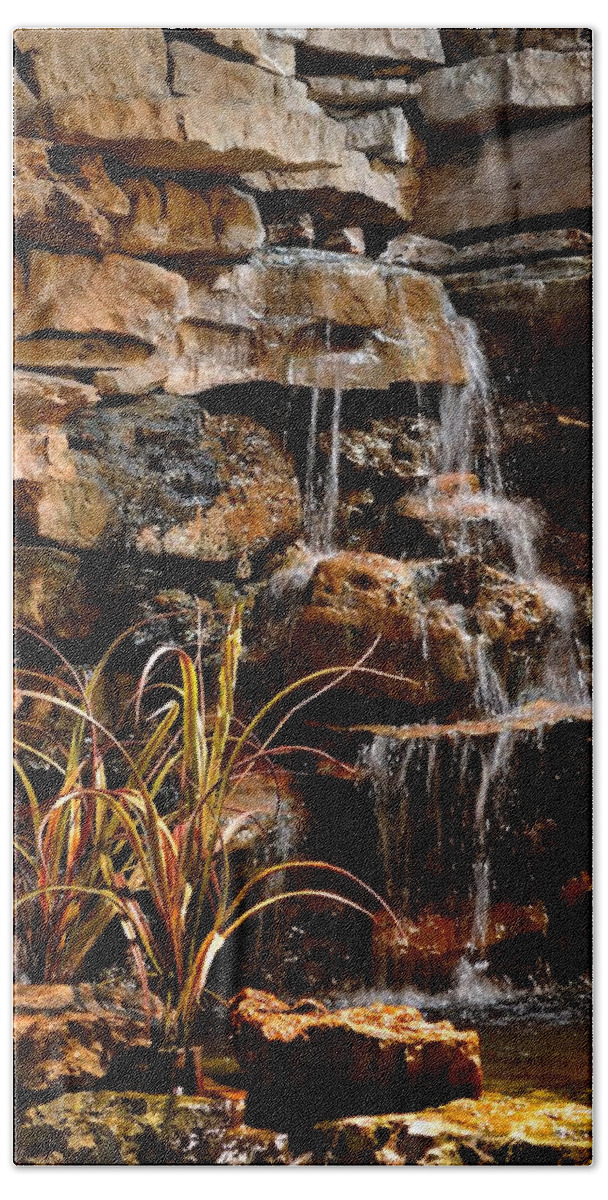 Waterfall Beach Towel featuring the photograph Mini Falls by Deena Stoddard