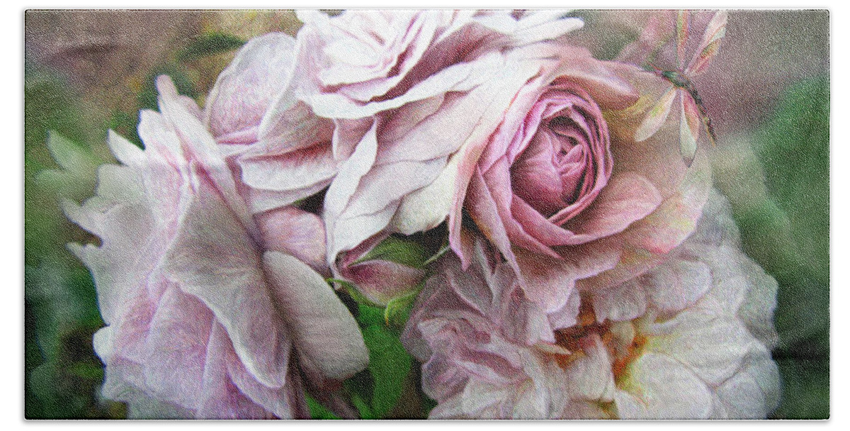 Rose Beach Towel featuring the mixed media Miracle Of A Rose - Mauve by Carol Cavalaris