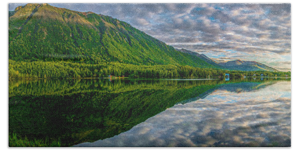 Mirror Beach Towel featuring the photograph Mirror Lake by Andrew Matwijec