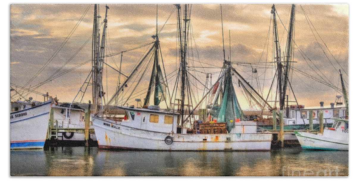 Shrimping Beach Sheet featuring the photograph Miss Hale Shrimp boat by Scott Hansen