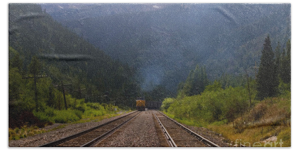 Colorado Beach Towel featuring the photograph Misty Mountain Train by Steven Krull