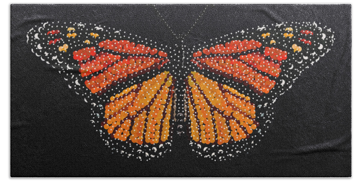 Monarch Butterfly Beach Sheet featuring the digital art Monarch Butterfly Bedazzled by R Allen Swezey