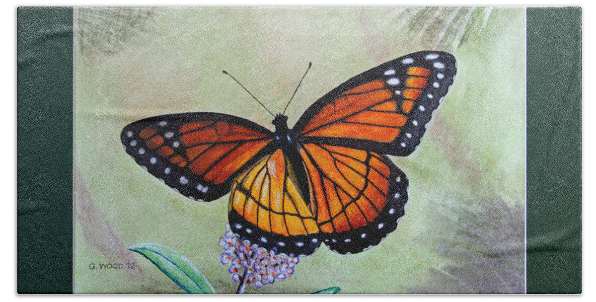 Viceroy Butterfly Beach Towel featuring the photograph Viceroy Butterfly by George Wood by Karen Adams
