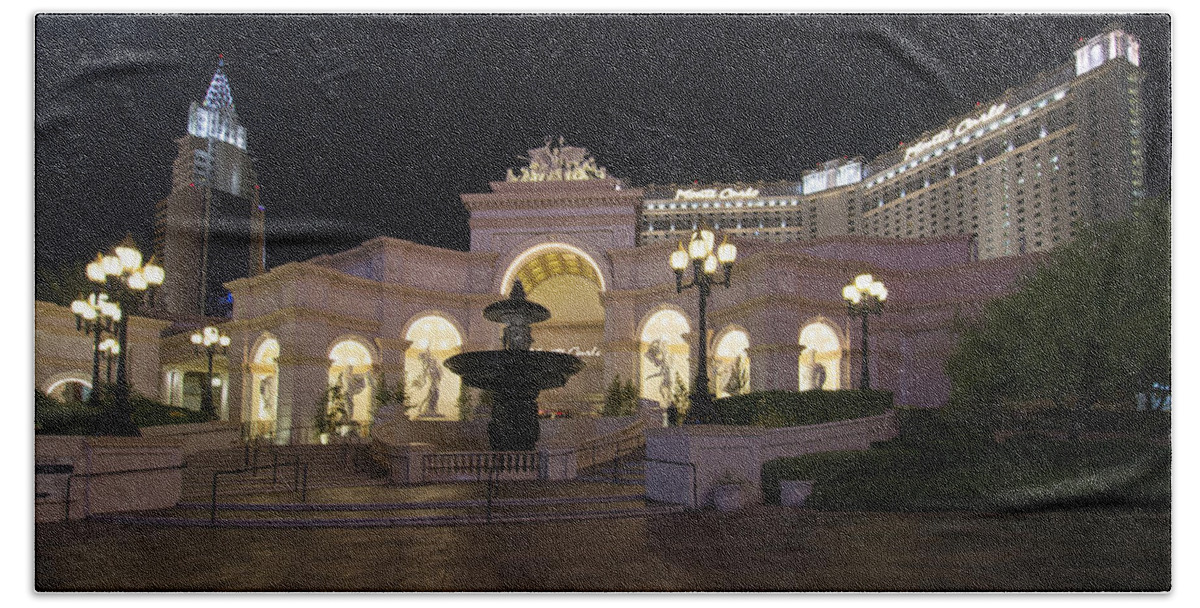 Strip Beach Towel featuring the photograph Monte Carlo Resort - Las Vegas by Brendan Reals