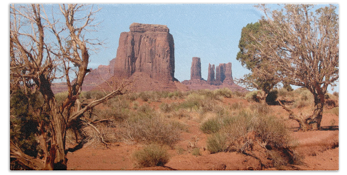 Monument Valley Beach Towel featuring the photograph Monument Valley by Sue Leonard