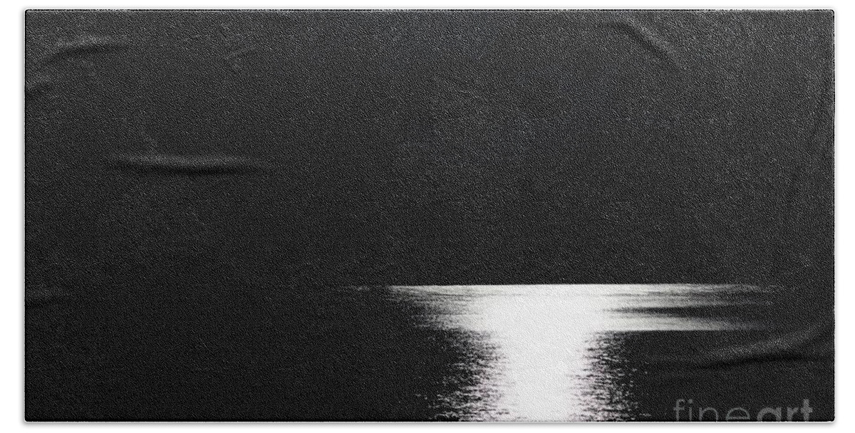 Moon Beach Towel featuring the photograph Moon on Waterton Lake by Ann E Robson