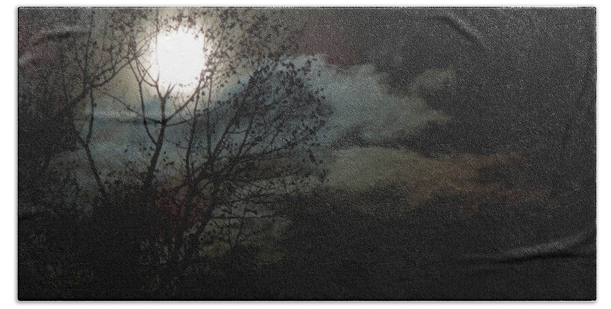 Moon Beach Towel featuring the photograph Moon Rise by Pete Trenholm