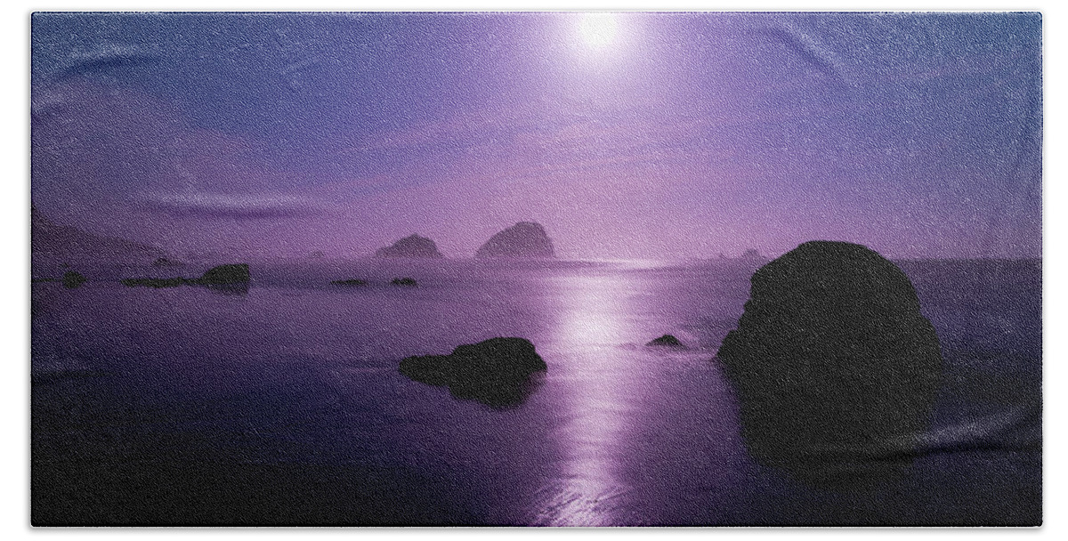 California Beach Towel featuring the photograph Moonlight Reflection by Chad Dutson