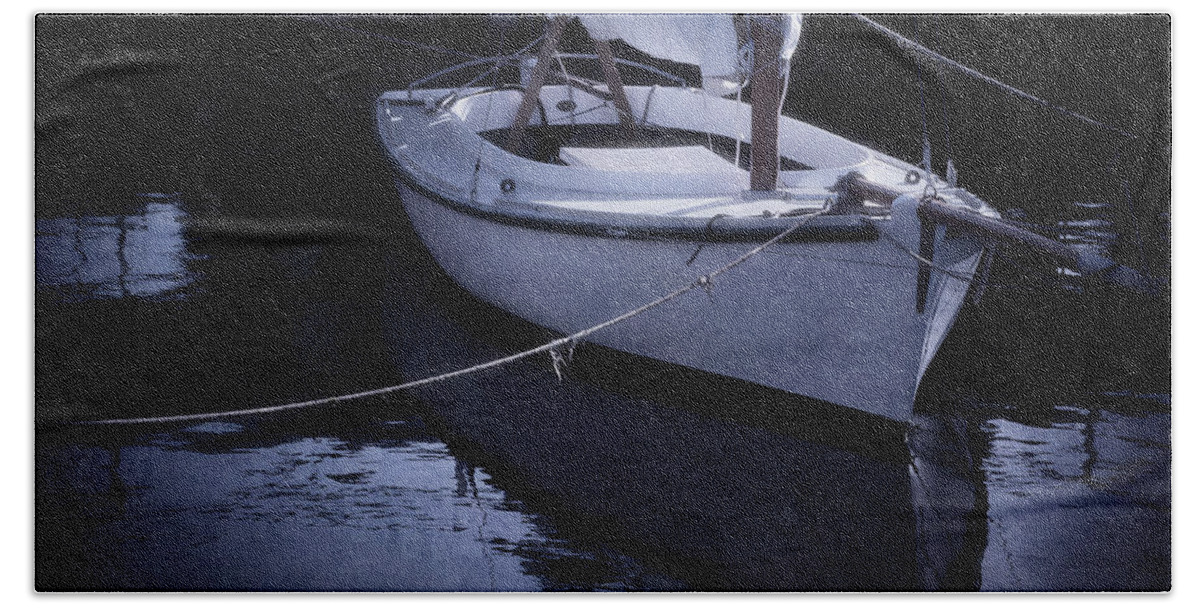 Boat Beach Towel featuring the photograph Moonlight Sail by Amy Weiss