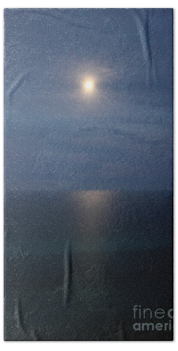 Moon Beach Towel featuring the photograph Moonlight serenading the waters of Florida by Jennifer E Doll