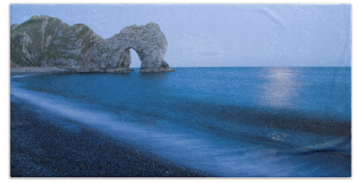 Durdle Beach Towel featuring the photograph Moonlit bay by Ian Middleton
