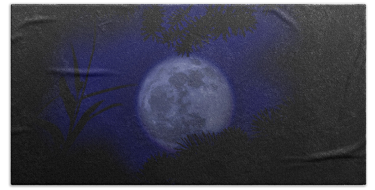 Silhouette Beach Towel featuring the photograph Moonlit Silhouettes by Rick Bartrand