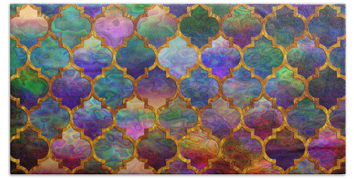 Moorish Beach Towel featuring the digital art Moorish mosaic by Lilia S