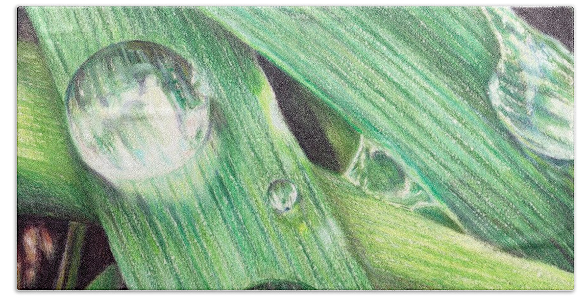 Dew Beach Towel featuring the painting Morning Dew by Shana Rowe Jackson