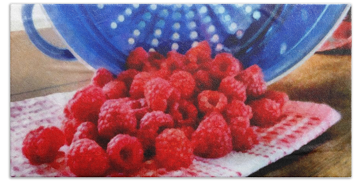 Raspberry Beach Towel featuring the photograph Morning Harvest by Michelle Calkins