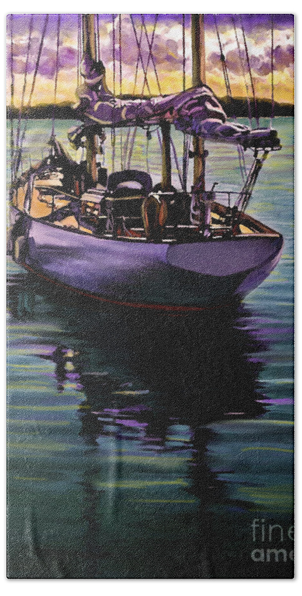 Boat Beach Towel featuring the painting Morning Has Broken by David Van Hulst