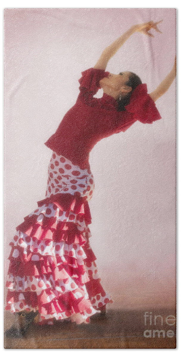 Mosaico Flamenceo Dancer Beach Towel featuring the photograph Mosaico Flamenco Dancer by Priscilla Burgers