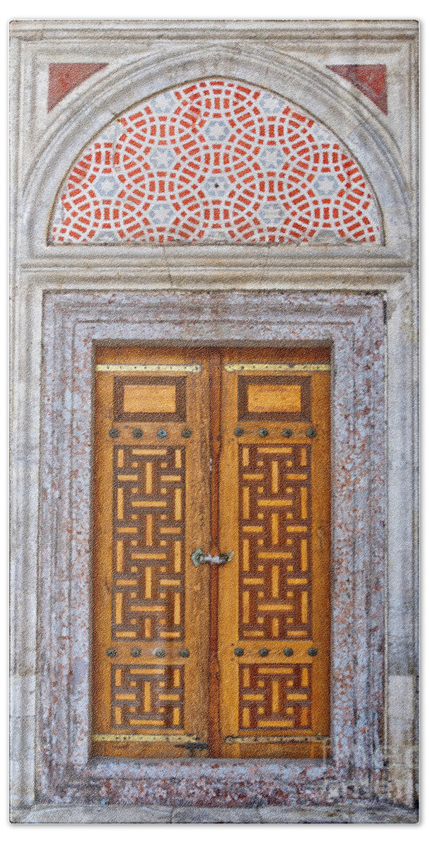 Door Beach Sheet featuring the photograph Mosque doors 04 by Antony McAulay