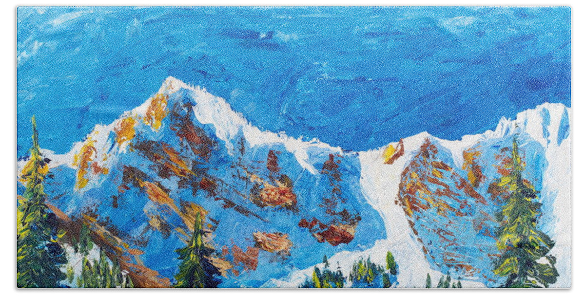 Mountains Beach Towel featuring the painting Mount Ogden Bowl by Walt Brodis