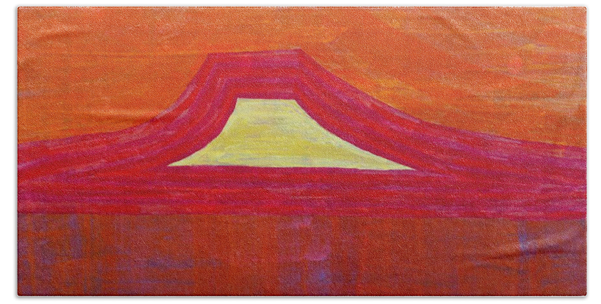 Painting Beach Towel featuring the painting Mount Pedernal original painting by Sol Luckman