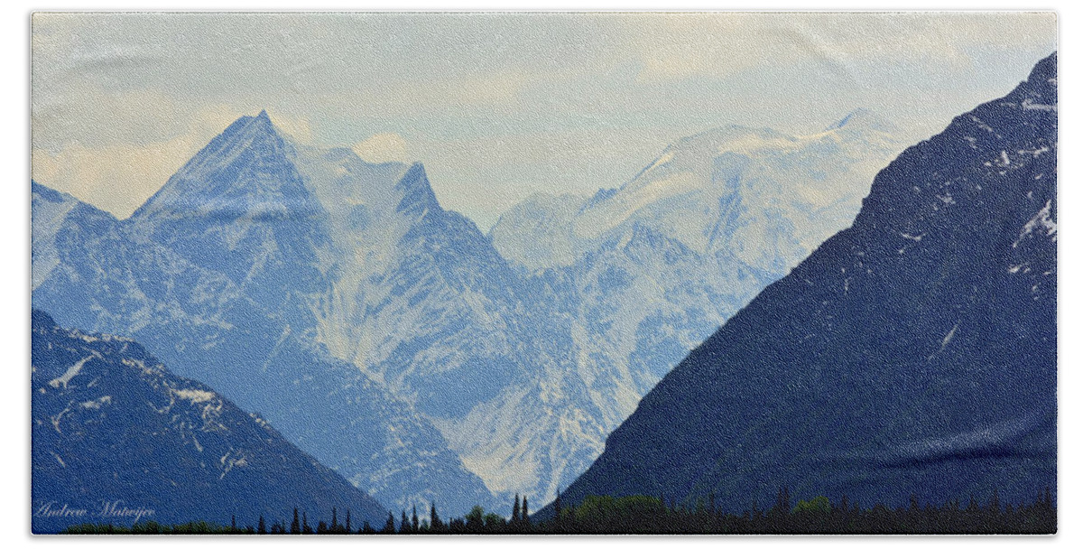 Alaska Beach Towel featuring the photograph Mountains Near Matanuska Glacier by Andrew Matwijec