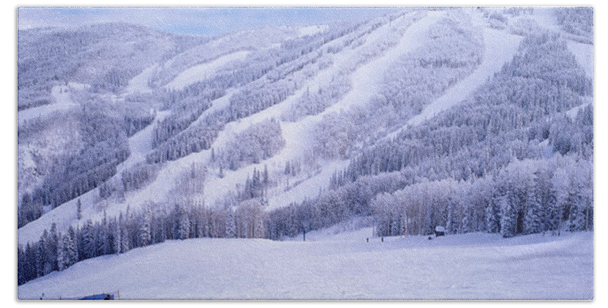 Photography Beach Sheet featuring the photograph Mountains, Snow, Steamboat Springs by Panoramic Images