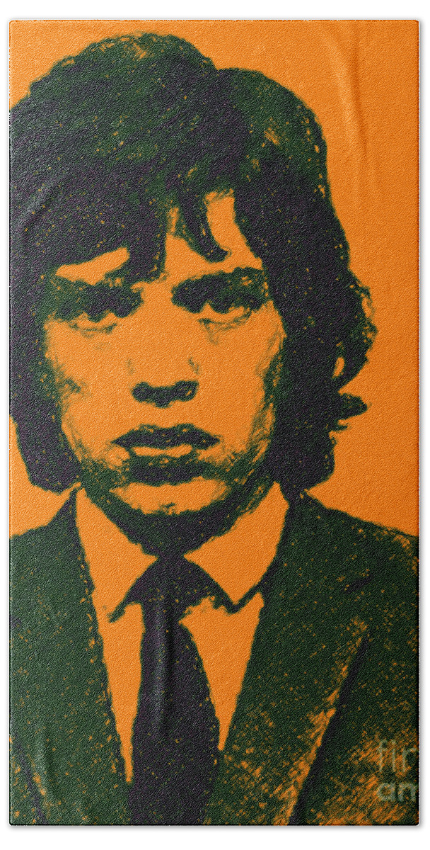 Mick Jaggar Beach Sheet featuring the photograph Mugshot Mick Jagger p0 by Wingsdomain Art and Photography